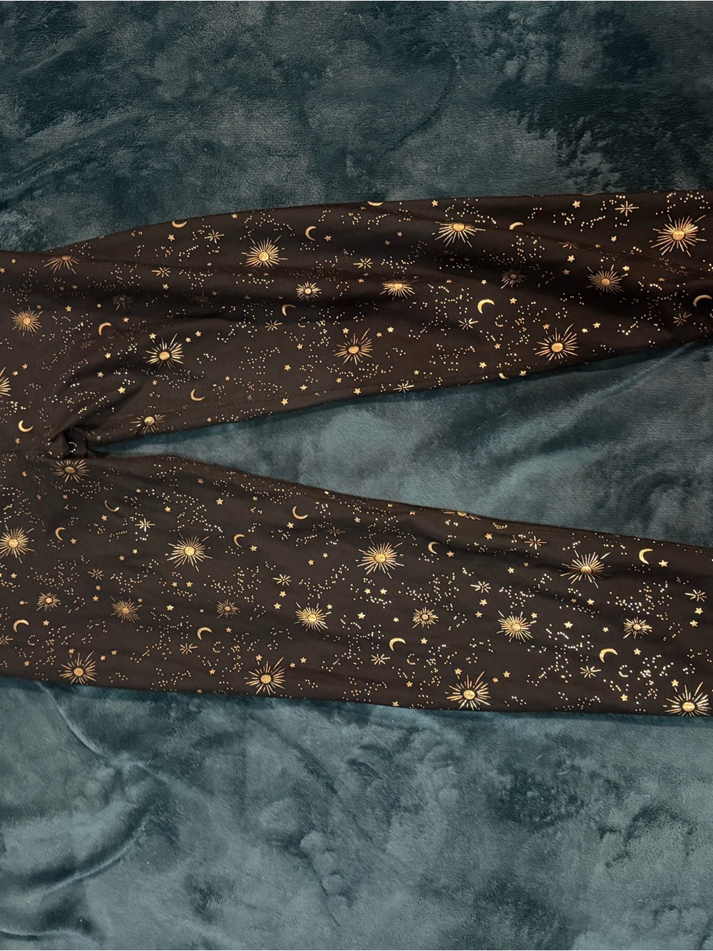 Marks & Spencer Black Leggings with Gold Celestial Print
